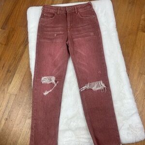 Pilcro Women's Straight Leg Jeans in Rose